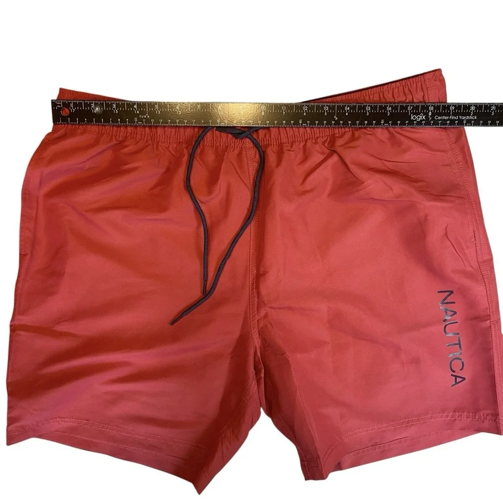 Nautica Swim Trunk Shorts Mens Size XL Red Classic Fit Moisture Wicking 7.5 New‎ - Picture 3 of 8